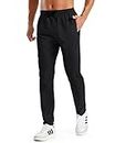 G4Free Men's Workout Athletic Pants Breathable Jogging Running Hiking Pants with Zipper Pockets Black