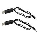 MEETOOT 2pcs USB Lipo Battery Charging Charger Cable with 2.0 Round Plug for Attop XT-1 RC Quadcopter WiFi FPV Drone, Black USB DC Charger Power Cable