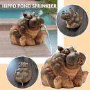 1pc Hippo Fountain Spray Sculpture Creative Hippo Statue Resin Water Fountain