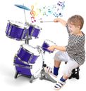 M SANMERSEN Kids Toys Jazz Drum Set - Upgraded Rock Drum Kit with Stool Musical