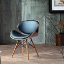 Retro Style   Faux Leather Eiffel Dining Office Chair Wood Legs Walnut Finish