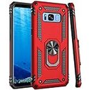Zoeirc Galaxy S8 Plus Case/Samsung S8+ Plus Phone Case, [Military Grade] Magnetic Car Ring Holder Mount Kickstand Defender Protective Cover Case for Samsung Galaxy S8 Plus (red)