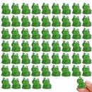 kapeiluo 60Pcs Mini Resin Frogs, Green Tiny Frogs Figurines Miniature Home Décor Fairy Garden Decor, Dollhouse, Birthday Party Favors Gift