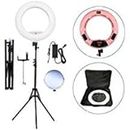 Yidoblo 18 Inch 96W LED Ring Light Kit FD-480 with Tripod Stand Dimmable Bicolor Photography Lighting for Photo Studio Video Portrait Selfie YouTube with Phone/Camera Bracket, Makeup Mirror, Bag Pink