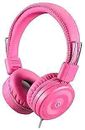  Kids Headphones K22 Foldable Stereo Tangle-Free 5ft Long Flamingo Pink Gray