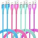 iPhone Charger 6FT Lightning Cable Colors Rapid Cord 6ft 4Packs Apple MFi Certified Long USB Charging Cord for Apple Charger iPhone 14 13 12 11Pro 11 XS MAX XR X 8 7 6 6S Plus, iPad Pro Air Mini