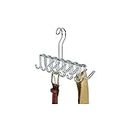 iDesign Classico Metal Tie and Belt Hanger, Hanging Closet Organization Storage Holder for Belts, Men's Ties, Women's Shawls, Pashminas, Scarves, Clothing, Accessories, 10.25" x 3.75" x 6.75", Chrome