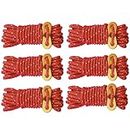 NEAR STOP 6 Pack 4mm Outdoor Guy Lines Tent Cords Reflective Canopy Wind Rope Lightweight Camping Rope with Aluminum Guylines Adjuster for Tent Tarp, Canopy Shelter, Camping, Hiking,Red (Color)
