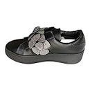 Mèlinè Zapatos Mujer Zapatillas Cuero Negro PF1500, Negro , 36 EU