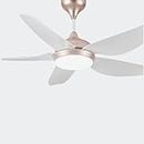 Hans Lightings Breeza Radiance Ceiling Fan with LED Light and 5 Curved blades-56 Inch(Rose Gold)