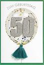 Perleberg hochwertige Geburtstagskarte zum 50. Geburtstag - edle Karte zum Geburtstag mit Umschlag - schöne Geburtstagskarten 11,6 x 16,6 cm - Karte Geburtstag für eine gelungene Überraschung