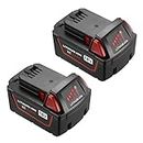 Powerextra 5.0AH Replacement Lithium M18 Battery for Milwaukee Cordless Tools 48-11-1815 48-11-1820 48-11-1828 48-11-1850 (2 Pack)