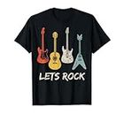 Lets Rock Rock n Roll Guitar Retro Gift Men Women Shirt Maglietta