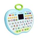 VGRASSP Apple Shape Educational Mini Computer Laptop Toy for Kids LED Display and Fun Music for Learning Alphabets Numbers Words and Animals (Blue)