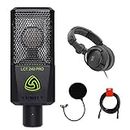 Lewitt LCT-240 Pro Condenser Microphone (Black) Bundle with Studio Monitor Headphone, Pop Filter & XLR Cable