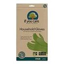If You Care Latex Gloves, Large – 1 Pair (Pack of 1) – For Gardening, Dishwashing, Cleaning Kitchen and Bathroom – 100% Cotton Lined, Reusable for Women and Men, Green
