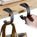 KISOY 2PCS C Shape Purse Hook for Table Handbag Hanger for Desk Heavy Duty Purse Hook Floding Bag Holder Made of high-Strength Alloy Materials Hanger Various Heavy Items Foldable (C Shape(2 Black))