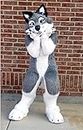 FurryMascot Grey Husky Dog Furry Fursuit Custom Mascot Costume Party Carnival Halloween Cosplay Costumes S M L XL XXL