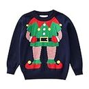 Winter Baby Clothing Sets Infant Boys Girls Autumn and Winter Christmas Sweate Cute Cartoon Printing Long Sleeve Pullover Sweater (Navy, 2-3 Years)
