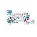 GUM JUNIOR Toothpaste | specially designed for new permanent teeth | children aged 6+ | strawberry flavour | 50ml | 2 x 50 (with 1 Bonus Sample)
