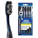 Oral B Cavity Defense 123 Black Manual Toothbrush for adults with charcoal extract- Medium (Pack of 4)