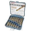 Hi-Spec 99 Piece SAE Multi Drill Bit Set for Metal and Wood Drilling with HSS Titanium Steel Bits. Complete in a Tray Case