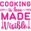 Cooking Is Love Made Visible v2 Wall Sticker Decal  Quote Kitchen Home Family
