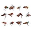 Hunting Hobby 12pcs Butterfly Design Dry Fly Fishing Flies Fish Lure Hook Accessories
