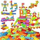 AEXONIZ TOYS Colorful Plastic Small Building Block with Wheels, Creative Smart Activity Fun and Learning Train Bricks Blocks for Kids, Puzzle Assemble Toys, Child Gift Set(200+Pcs)