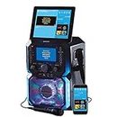 Daewoo AVS1302 Bluetooth Portable Karaoke Machine with 2 Wired Microphones, 5 inch Digital LCD Display Screen, 3.5mm AUX Input, CD, MP3, USB Connection, LED Lights & 2 Mic In Jacks, Black