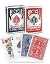 Bicycle Rider Back Playing Cards, Standard Index, Poker Cards, Premium Playing Cards, Red & Blue, 2 Count (Pack of 1)