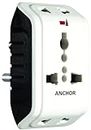 Anchor by Panasonic 6A 3 Pin Multiplug adapter with Universal Socket | 3 Pin Multi Plug Universal Socket (White, 22841-Pk1)