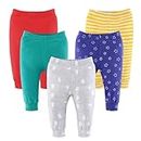 The Peanutshell Baby Pants for Boys and Girls, Newborn to 24 Months, Unisex 5 Pack, Elephant Brights, Multicolored, 18 Months