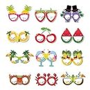 DUNBE 12 Pcs Novelty Glasses Hawaiian Eyeglasses, Luau Party Paper Fancy Party Eyeglasses Funny Glasses Photo Booth Props