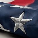 TNS This 3x5 FT Outdoor Embroidered American Flag is the Most Durable, Luxury Embroidered Star with Brightly Colored Brass Grommets…
