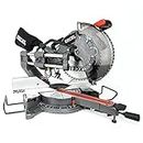 Excel 12" 305mm Sliding Mitre Saw Double Bevel 1800W/240V - High Precision, Variable Speed, Laser Guide, Double Bevel Mitre Saw, Electric Mitre Saw, 305mm Mitre Saw, 12" Mitre Saw