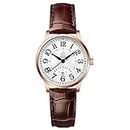 SHENGKE SK Classic Business Women Watches with Stainless Steel Band and Genuine Leather Elegant Ladies Calendar Watch(Brown), K0150L