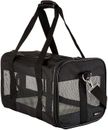 Bolsa de transporte Amazon Basics para mascotas, partes laterales suaves, negra, tamaño