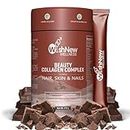 WishNew Wellness BEAUTY COLLAGEN COMPLEX | Enhanced Hair, Skin, Nails Health | 21 Servings of Nutrient-Rich Sachets | Hyaluronic Acid, Biotin, Vitamins C & E | Natural Chocolate Flavor