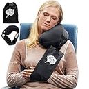 DreamSling Travel Pillow - First Neck Pillow with an Arm-Sling! Supports The Head, Body, and Arms, Providing The Leaning Support. Perfectly Balanced Sleep System Anywhere! (Black)