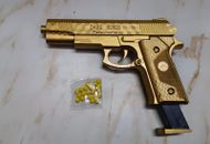 Pistola de juguete pistola dorada para niños con 8 rondas de recarga y 6 mm plástico BB ENVÍO GRATUITO