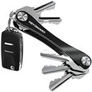 KeySmart Key Organizer Compact Minimalist Pocket-Sized Key Holder, EDC Key Carrier w Ring Loop Piece for Car Key Fob Keychain Accessories for Men (up to 8 Keys, Black)