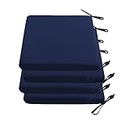 Sunshine Outdoor Indoor/Outdoor Patio Chair Cushion Outdoor Seat Cushions for Patio Furniture 18.5x18.5x2.4 inch Set of 4 Dark Blue