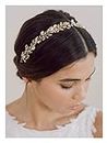 SWEETV Retro Wedding Headband, Bridal Headpieces for Wedding Women Rhinestone Hair Accessories Vintage Style