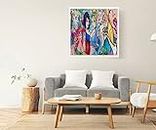 VERRE ART White Floater Framed Canvas - Wall Decor for Living Room, Bedroom, Office, Hotels, Drawing Room (22in X22in) - Benjamin's Ladies