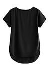 Fabricorn Women's Black Solid Regular Fit Short Sleeve Casual T-Shirt, Large Size