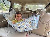 A to Z Hub Cotton Car Cradle Hammock With Mosquito Net For 0 To 3 Year Baby | Portable With Adjustble Belt, Hammock Cloth, Hangers, Blue