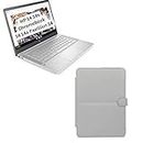 Enthopia Laptop Folio Case Compatible for HP Laptops - Vegan Leather - (HP 14 14s Chromebook 14 14a Pavillion 14, Grey)