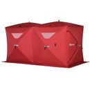 Outsunny 8 Person Waterproof Portable Pop-Up Ice Fishing Shelter w/ 2 Doors Fiberglass/Steel in Gray | Wayfair AB1-002RD