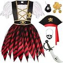 SKCAIHT Pirate Costume Girls Kids Halloween Party Dress Up (5-7 Years)